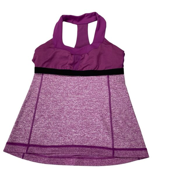 Lululemon Scoop Neck Tank Top Heathered Purple Size 8 (no pads) - Picture 12 of 15